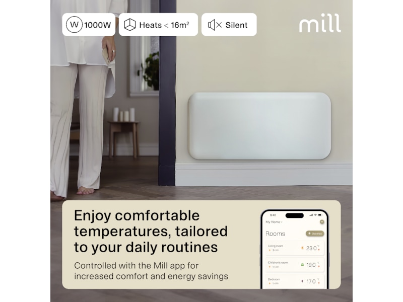 Mill Invisible Smart WiFi Gen 4 panelvärmare 1000W Panelelement