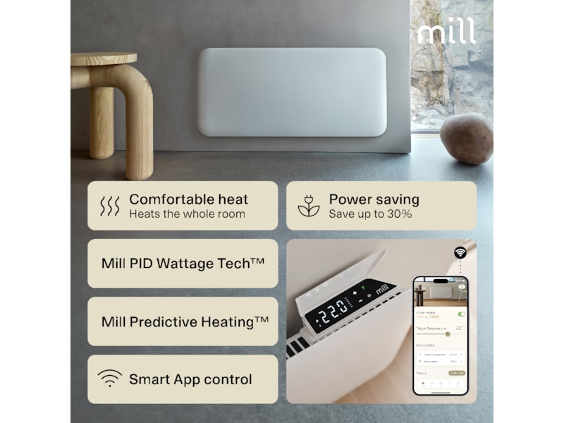 Mill Invisible Smart WiFi Gen 4 panelvärmare 1000W Panelelement