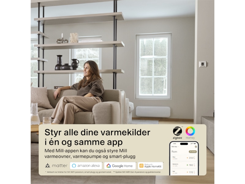 Mill Smart WiFi Golvtermostat (polarvit) Tillbehör till värme