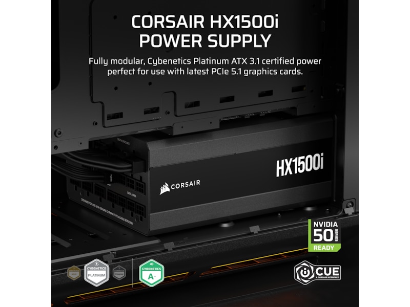 Corsair HXi Series HX1500i PSU (svart) Nätaggregat