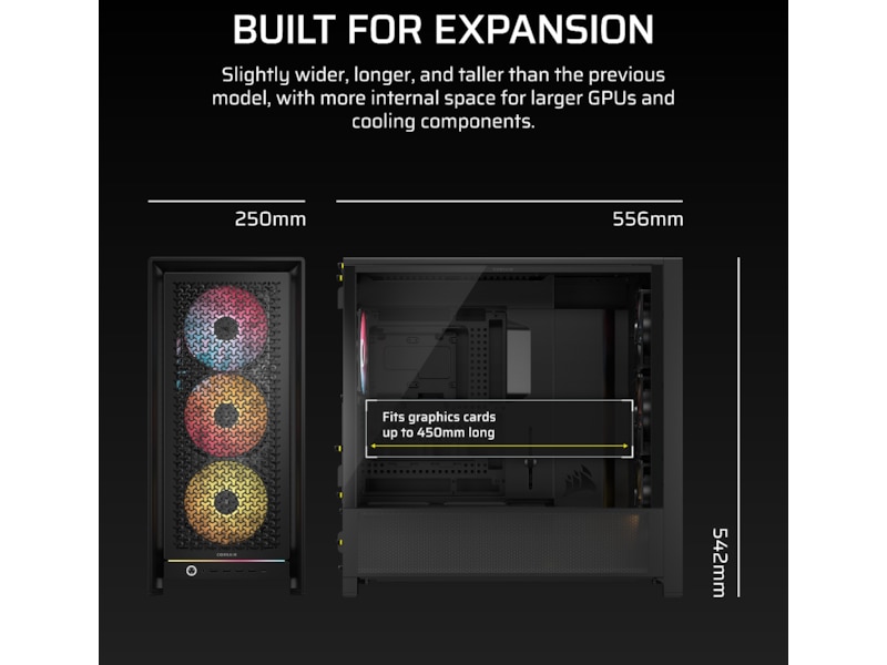Corsair FRAME 5000D RS ARGB Mid Tower (svart) Midi tower