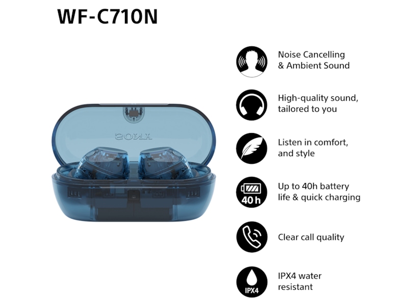 Sony WF-C710N  trådlösa hörlurar, In-ear med mikrofon (blå) In-ear hörlurar