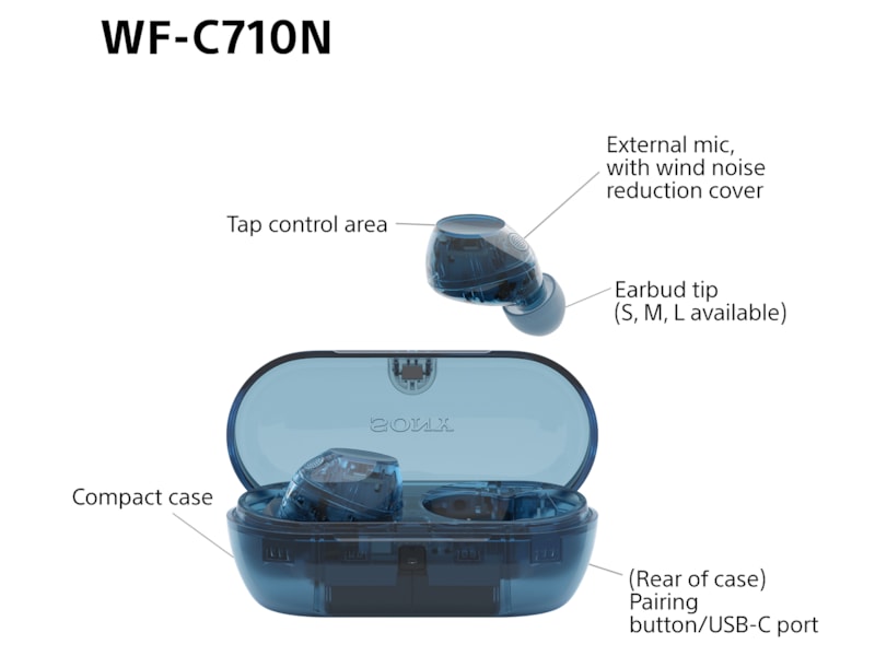 Sony WF-C710N  trådlösa hörlurar, In-ear med mikrofon (blå) In-ear hörlurar
