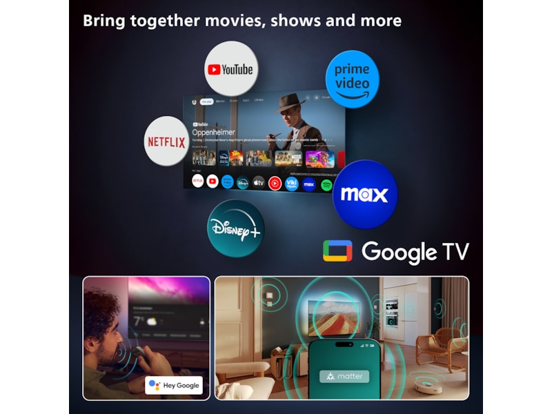 Philips 77" OLED910/12 OLED Plus Smart Ambilight AI TV (2025) 70 - 79 tums TV