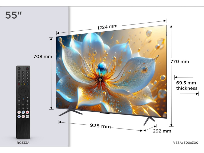 TCL 55" T8C 4K QLED Google TV 50 - 59 tums TV