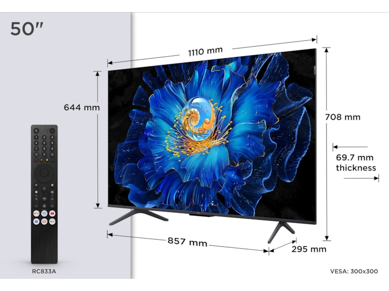 TCL 50" C69KS 4K QD-Mini LED Google TV 50 - 59 tums TV