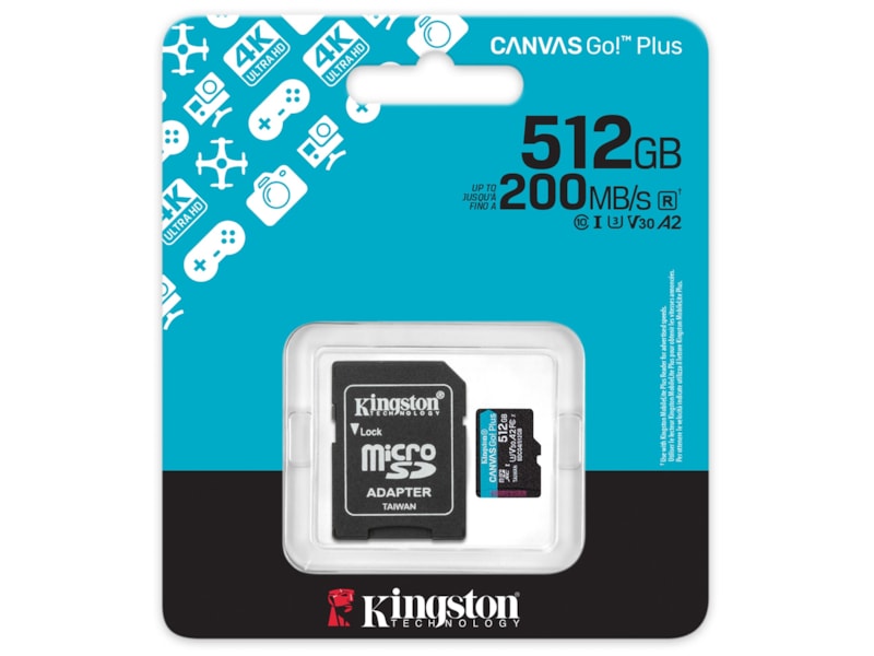 Kingston Canvas Go! Plus microSD 512GB Minneskort