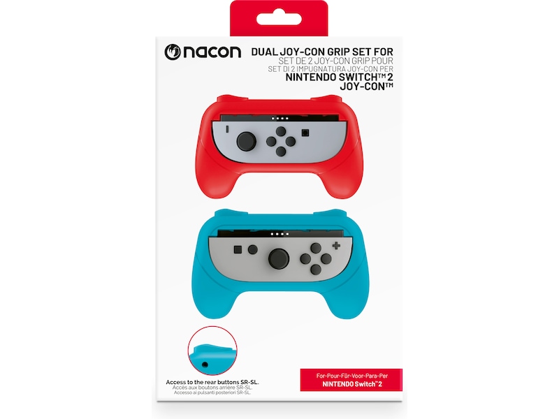 Nacon Joy-Con Grip til Nintendo Switch 2 (blå/röd) Tillbehör till spelkonsoler