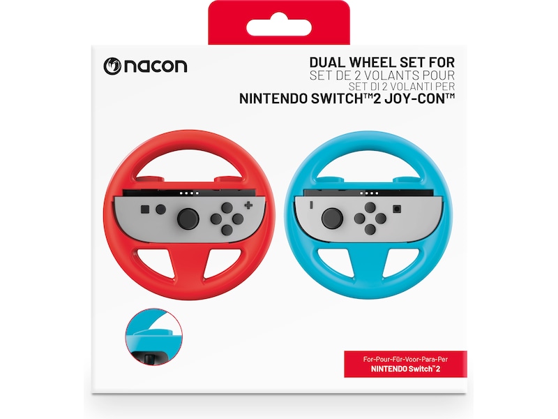 Nacon Dual Wheel for Nintendo Switch 2 (röd/blå) Tillbehör till spelkonsoler