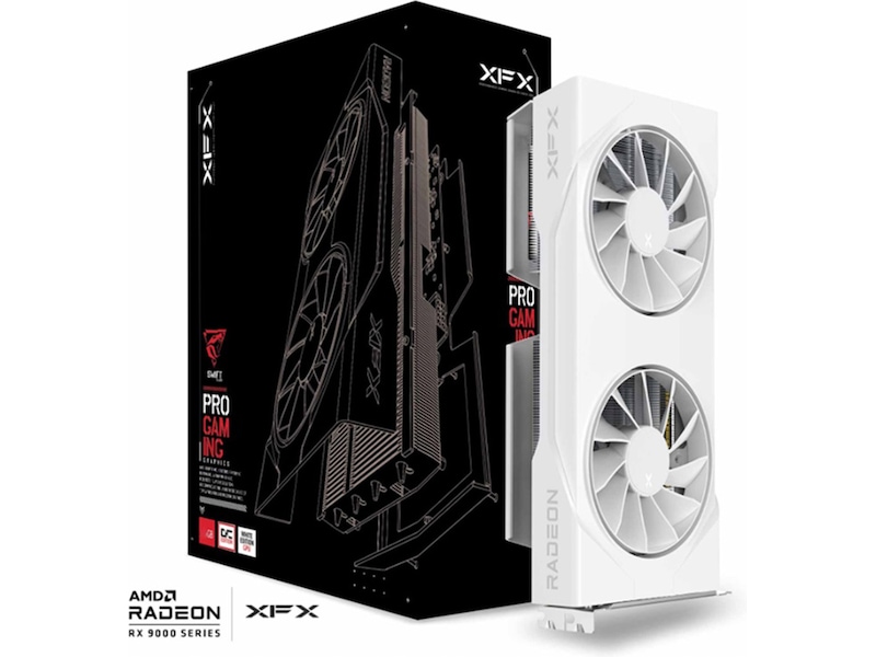 XFX Swift AMD Radeon RX 9060 XT OC Gaming (vit) Grafikkort
