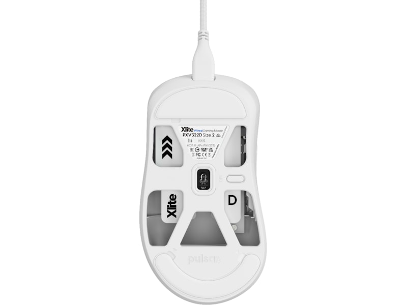 Pulsar Xlite Medium spelmus (vit) Gamingmus