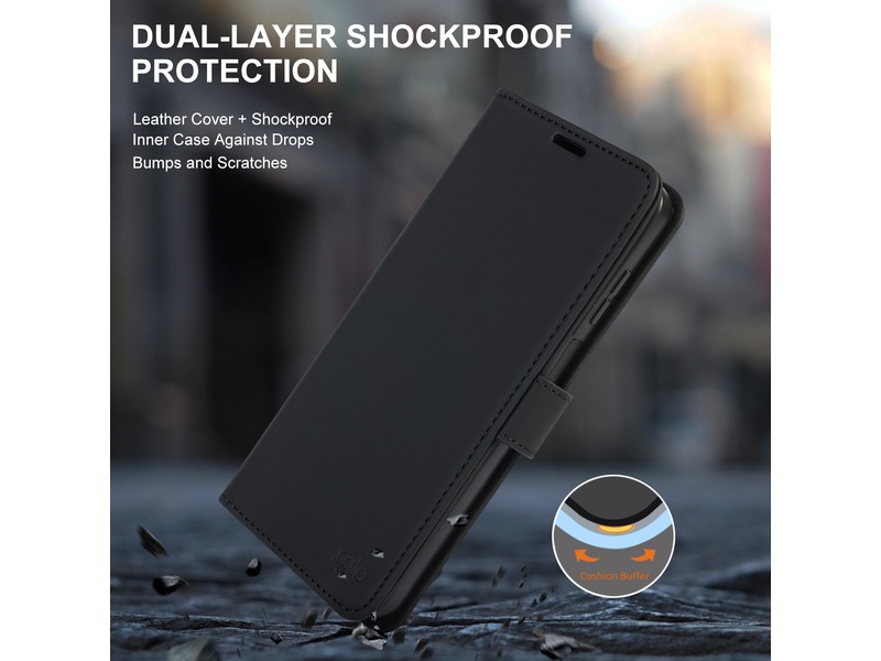 iiglo Galaxy A07 Plånboksfodral (svart) Mobilskal