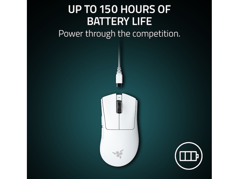 Razer DeathAdder V4 Pro trådlös gamingmus (vit) Gamingmus