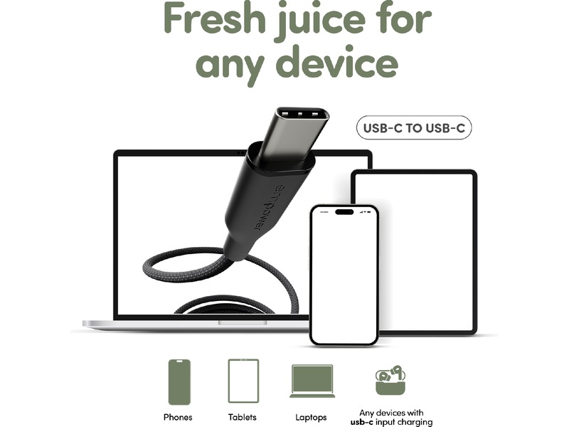 PanzerGlass Racing 60W USB-C kabel, 2m (svart) USB-kablar