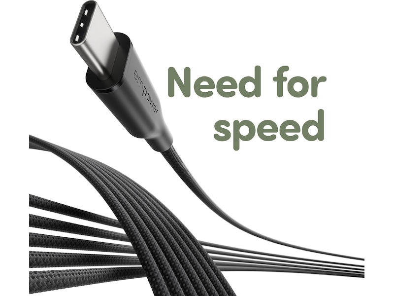 PanzerGlass Racing 60W USB-C kabel, 1,2m (svart) USB-kablar