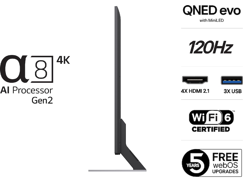 LG 55'' QNED85 evo AI MiniLED 4k Smart TV (2025) 50 - 59 tums TV