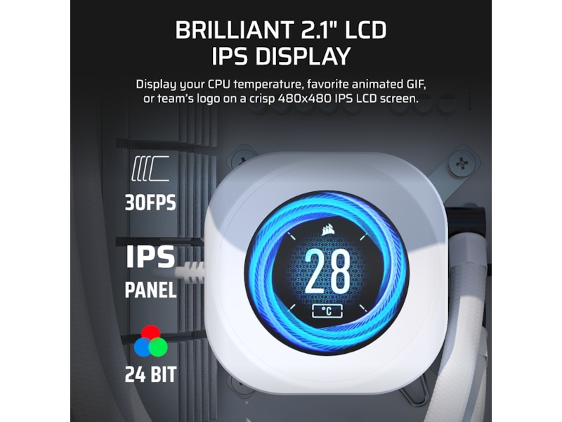 Corsair Nautilus 360 RS LCD Kylare (vit) CPU - Vattenkylning