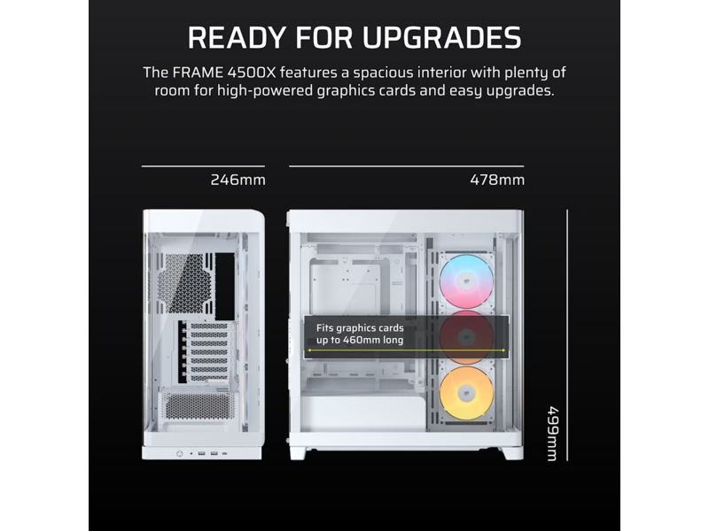 Corsair FRAME 4500X RS-R ARGB Mid Tower (vit) Midi tower