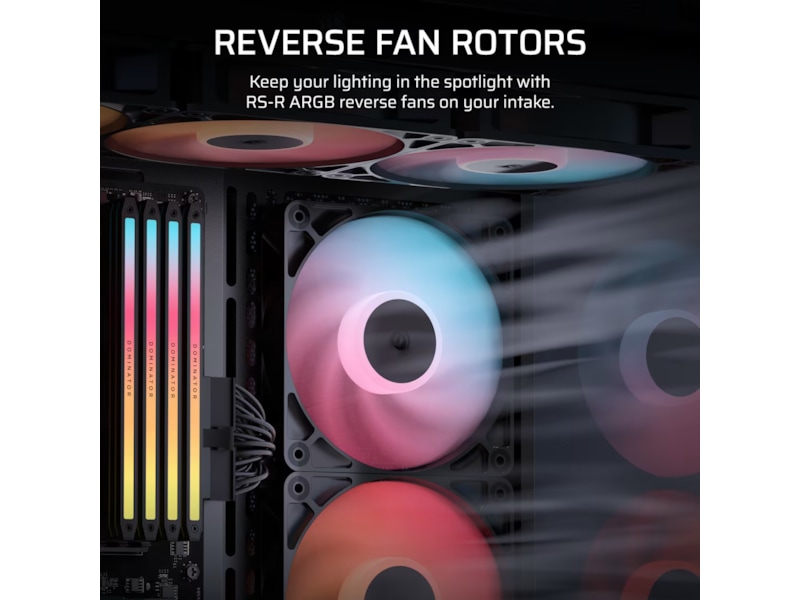 Corsair RS120-R ARGB PWM Reverse Fläkt 3pk (svart) Fläkt