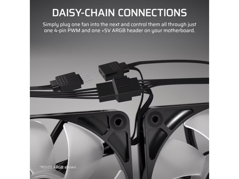 Corsair RS120-R ARGB PWM Reverse Fläkt 3pk (svart) Fläkt