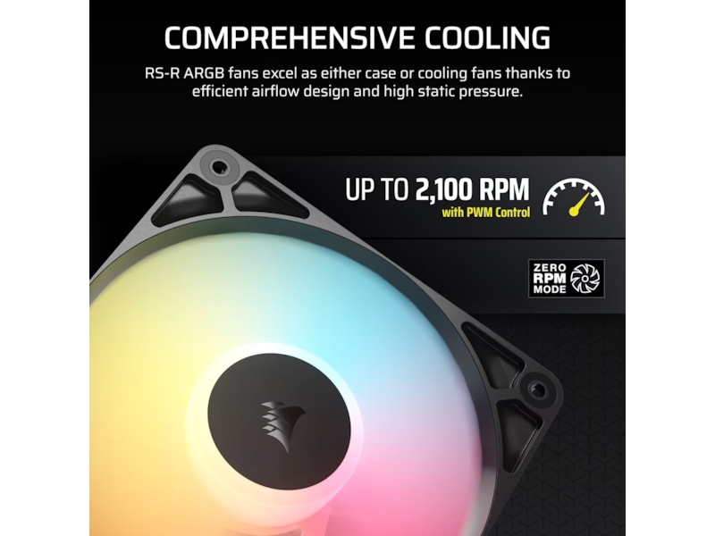 Corsair RS120-R ARGB PWM Reverse Fläkt 3pk (svart) Fläkt