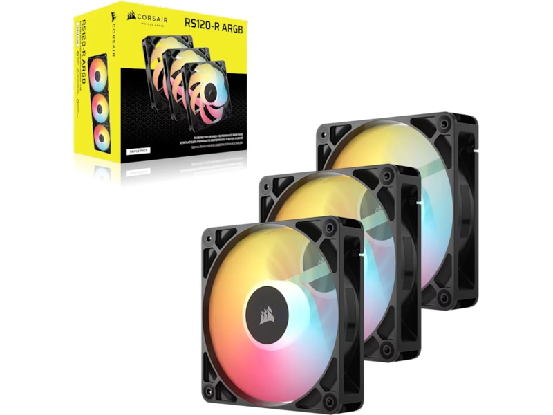 Corsair RS120-R ARGB PWM Reverse Fläkt 3pk (svart) Fläkt