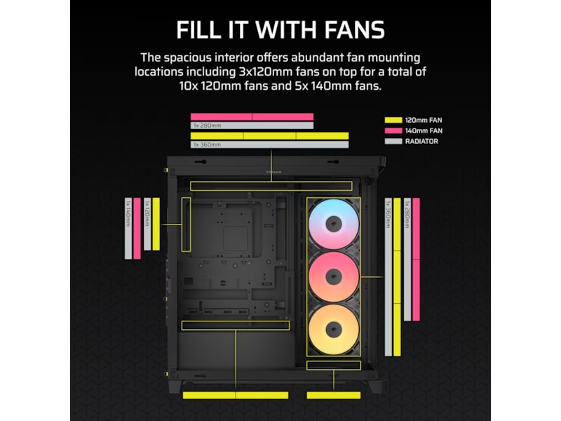 Corsair FRAME 4500X RS-R ARGB Mid Tower (svart) Midi tower