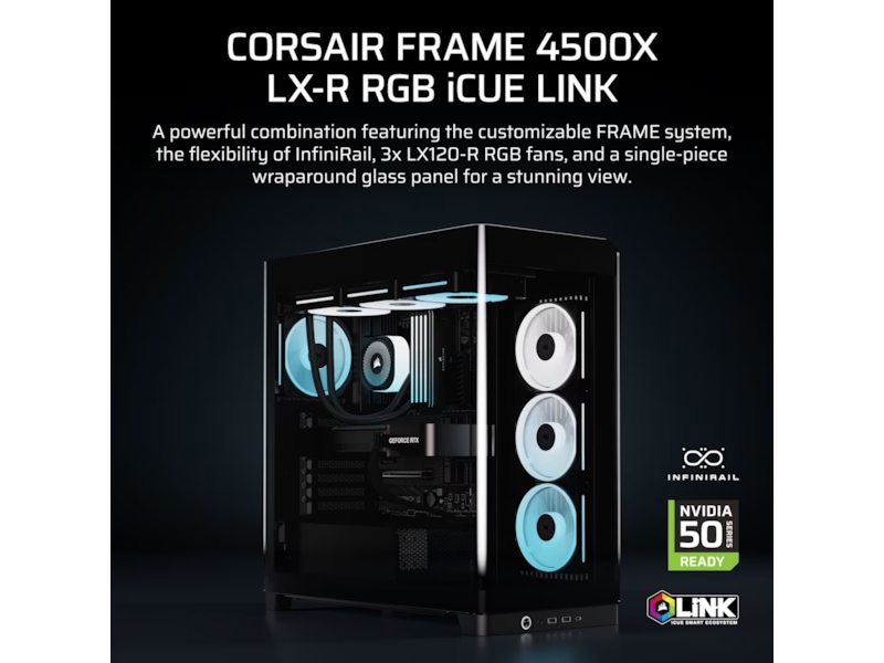Corsair FRAME 4500X LX-R RGB Mid Tower (svart) Midi tower