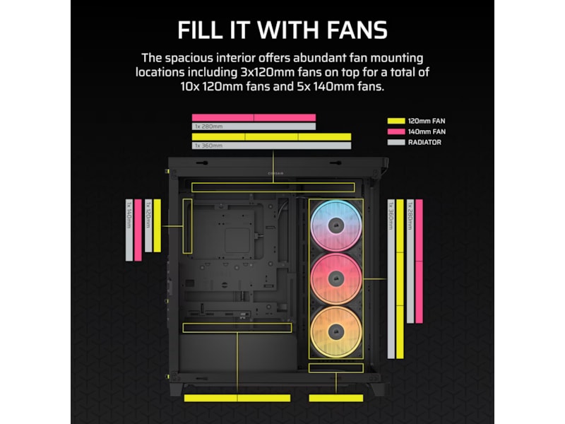 Corsair FRAME 4500X LX-R RGB Mid Tower (svart) Midi tower
