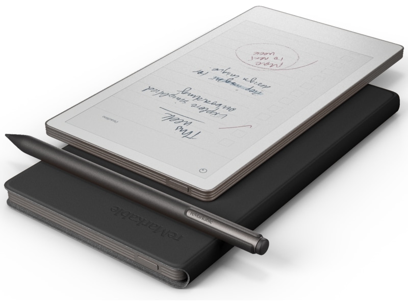 reMarkable Paper Pro Move 7.3" inkl. Marker Plus & Book Folio (svart skinn) Digitala anteckningsblock och tillbehör