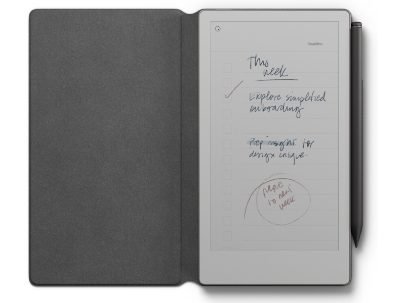 reMarkable Paper Pro Move 7.3" inkl. Marker Plus & Book Folio (svart skinn) Digitala anteckningsblock och tillbehör