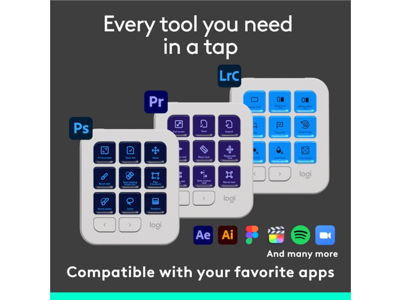 Logitech MX Creative Console (grå) Tangentbord