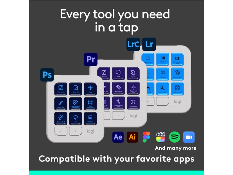 Logitech MX Creative Console (grå) Tangentbord