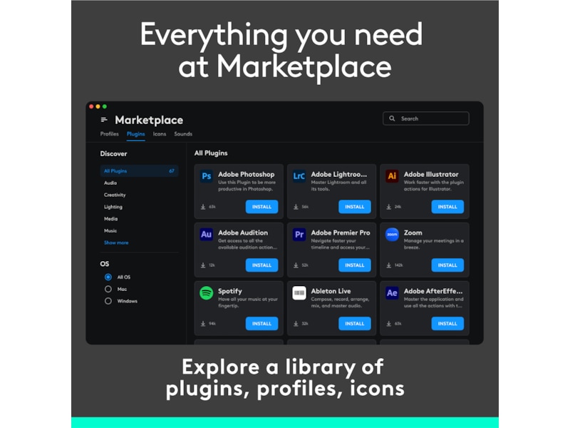 Logitech MX Creative Console (grå) Tangentbord