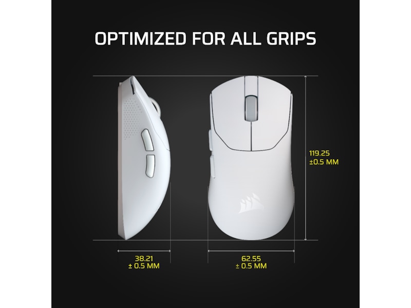 Corsair Sabre v2 Pro Ultralight Trådlös Gaming Mus (vit) Gamingmus