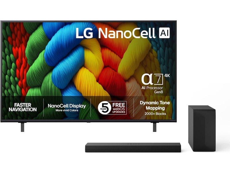 LG 55" NANO80 AI 4K NanoCell Smart TV (2025) 50 - 59 tums TV