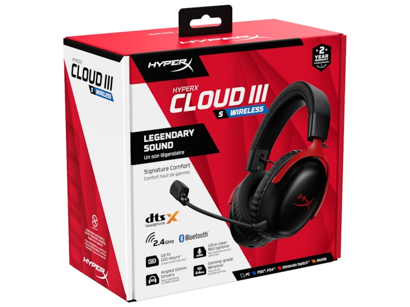 HyperX Cloud III S Trådlöst Gaming Headset (röd) -B-Grade Demo headset