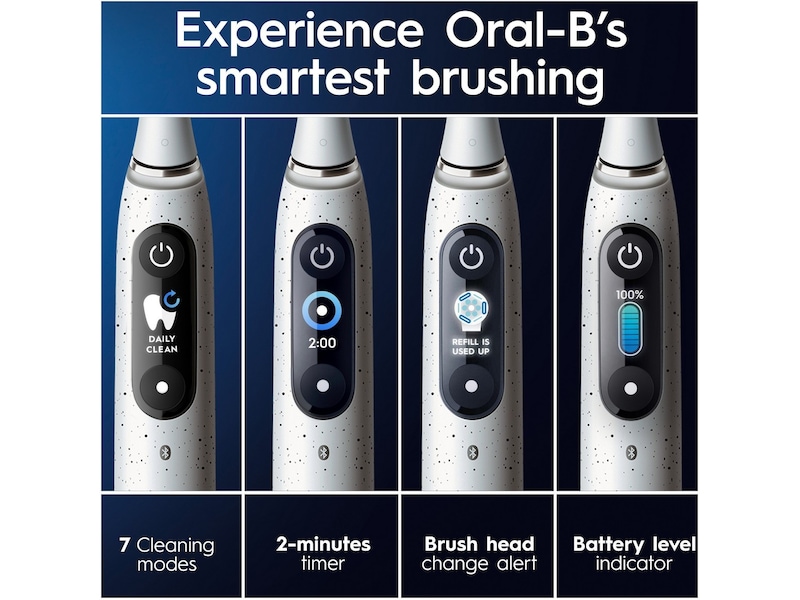 Oral-B iO 10 elektrisk tandborste (stjärndamm vit) -B-Grade Demo träning & hälsa