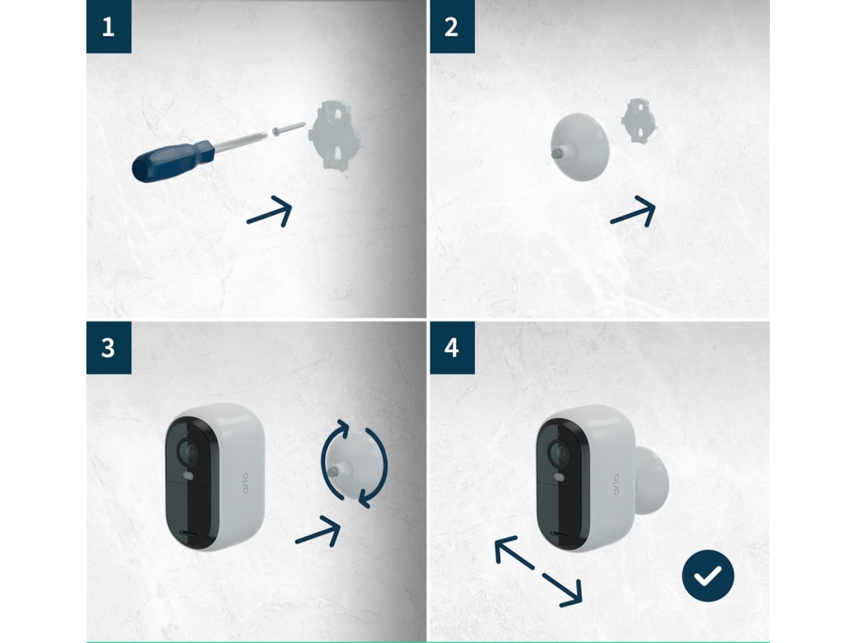 Arlo Essential 2 2K Outdoor Säkerhetskamera (vit) 2pk Övervakningskamera