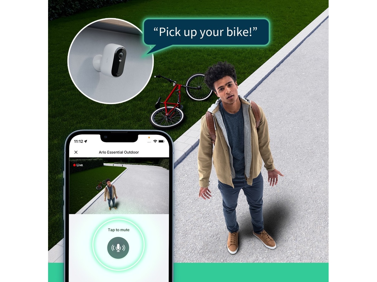 Arlo Essential 2 2K Outdoor Säkerhetskamera (vit) 2pk Övervakningskamera