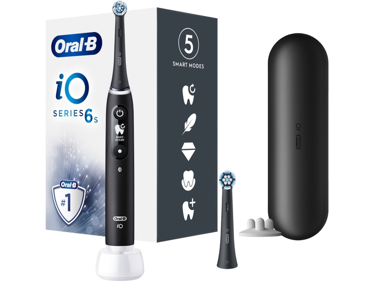Oral-B iO 6S Eltandborste (svart)  -B-Grade Demo träning & hälsa