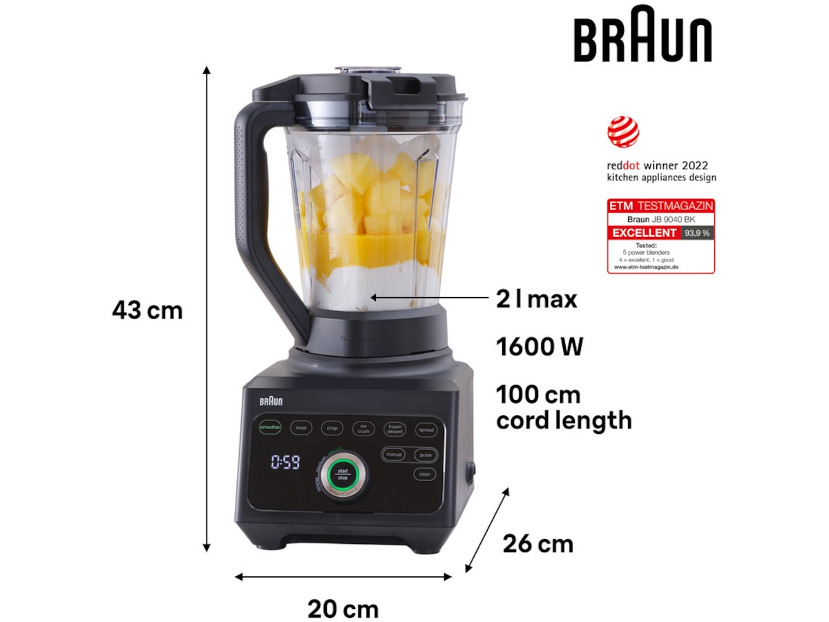 Braun Powerblend 9 kanna mixer JB 9040 (svart) Blenders