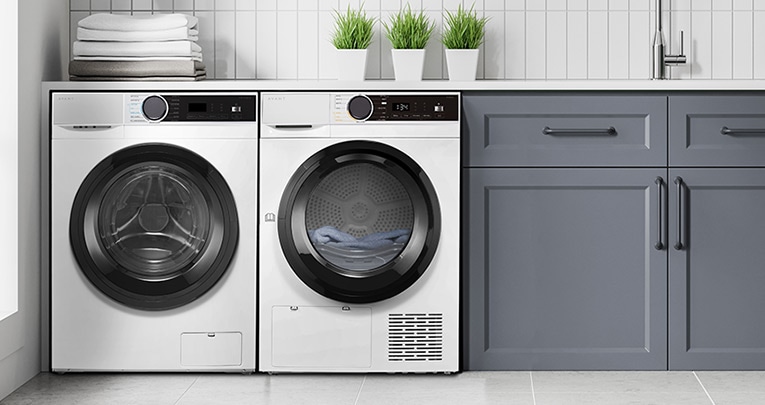 Bilde av vaskemaskin og tørketrommel