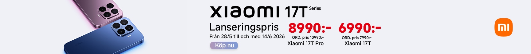 Xiaomi 17T lanseringstilbud!