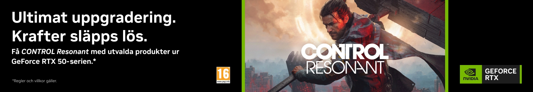Få Control resonant med utvalda produkter ur Geforce RTX 50- serien