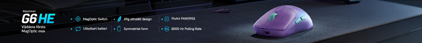 Köp nya G6 HE gamingmus från Keychron