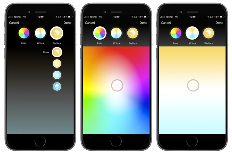 Välj exakt vilken färg du vill att belysningen ska vara i Philips Hue-appen