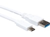 USB-A till USB-C kabel 2m (vit) USB-kablar