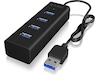 Icy Box USB 3.0 Type-A 4-port hub, IB-HUB1409-U3 Dockningsstation och USB-hub
