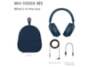 Sony WH-1000XM5 trådlösa hörlurar, Over-Ear (blå) Hörlurar
